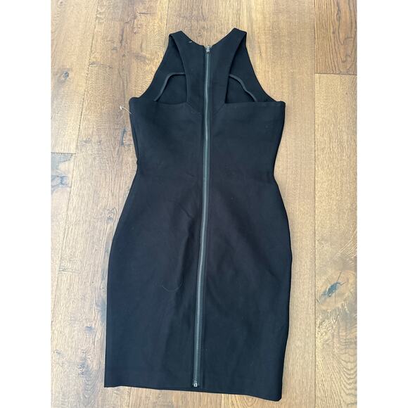 Paige Bodycon Sleeveless High Neck Zipper Moto Dress Goth Witchy Black Small - Picture 2 of 6